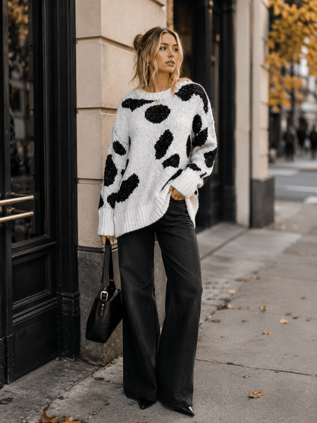 WOMEN'S LONG SLEEVE COLORBLOCK PULLOVER SWEATER
