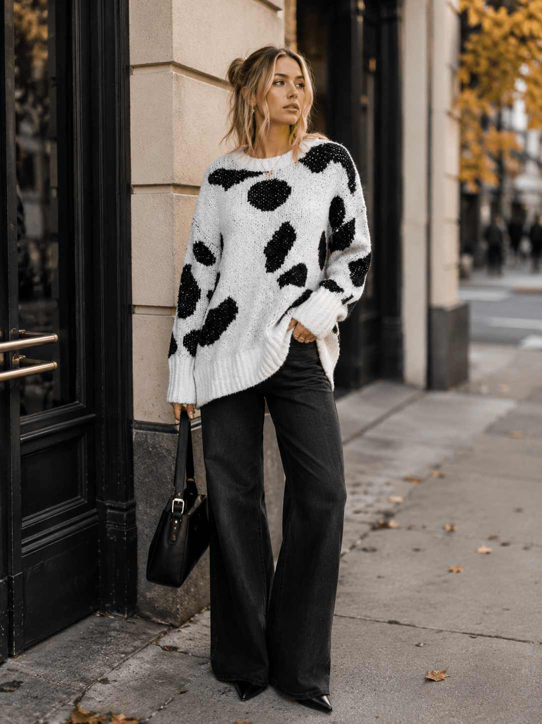 WOMEN'S LONG SLEEVE COLORBLOCK PULLOVER SWEATER