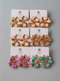 FASHION ASSORTED COLORS FLOWERS EARRINGS