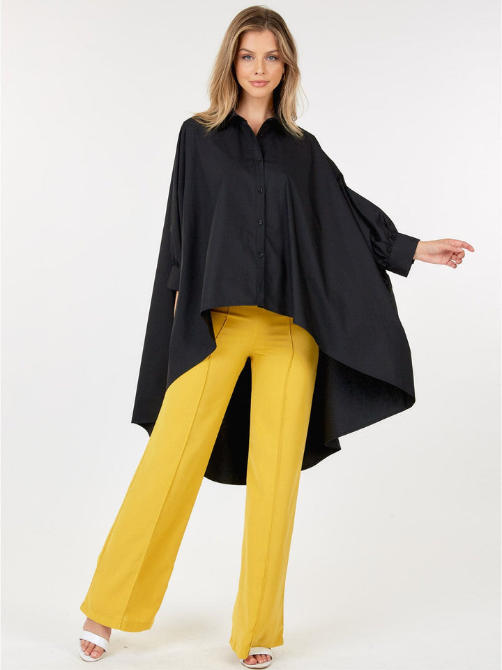 WOMEN'S ZIPPER CLOSURE WIDE LEG PANTS