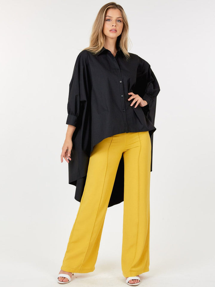 WOMEN'S ZIPPER CLOSURE WIDE LEG PANTS