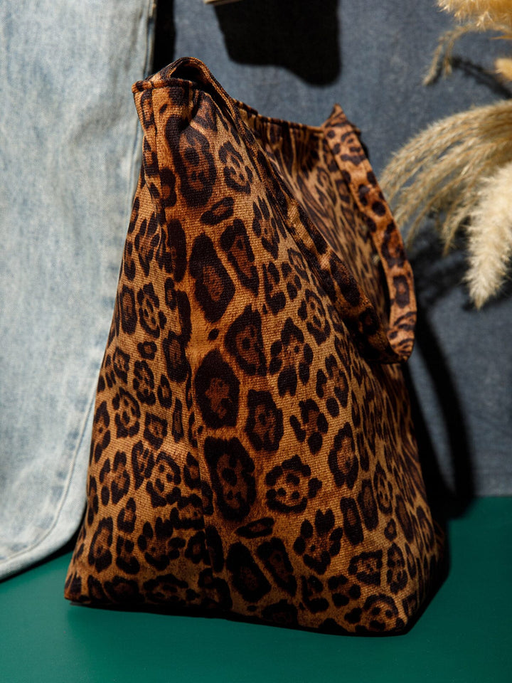 WOMEN'S SUEDE ANIMAL PRINT TOTE BAG