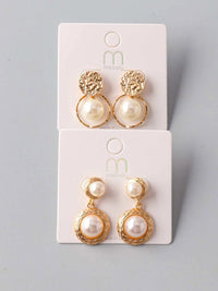 FASHION GOLD PEARL EARRINGS