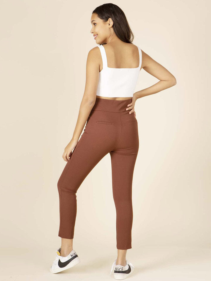 WOMEN'S ZIP UP CLOSURE SKINNY LEG PANTS