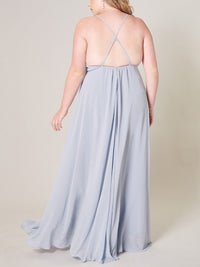 PLUS SIZE SLEEVELESS OPEN BACK MAXI DRESS