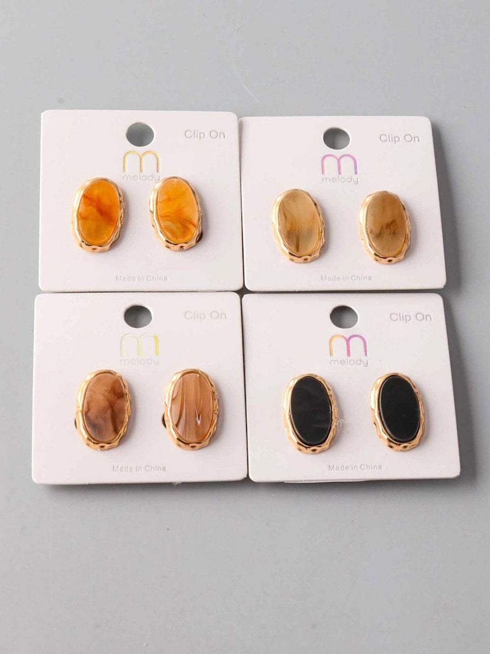 FASHION ASSORTED COLORS MARBLE EARRINGS
