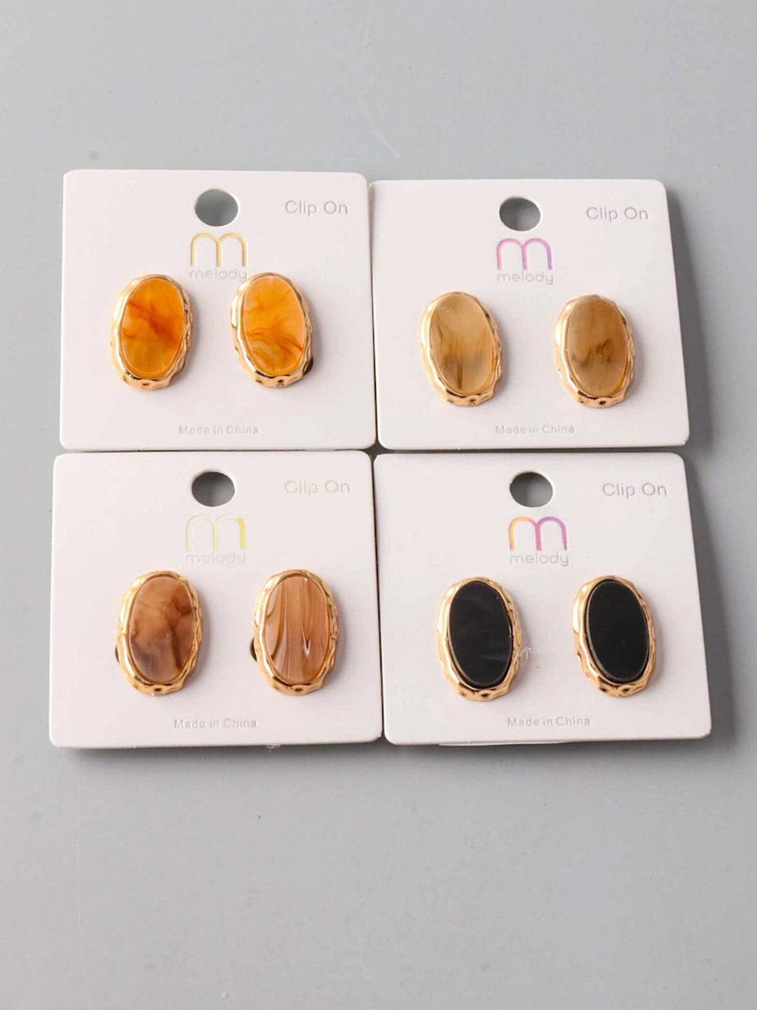 FASHION ASSORTED COLORS MARBLE EARRINGS