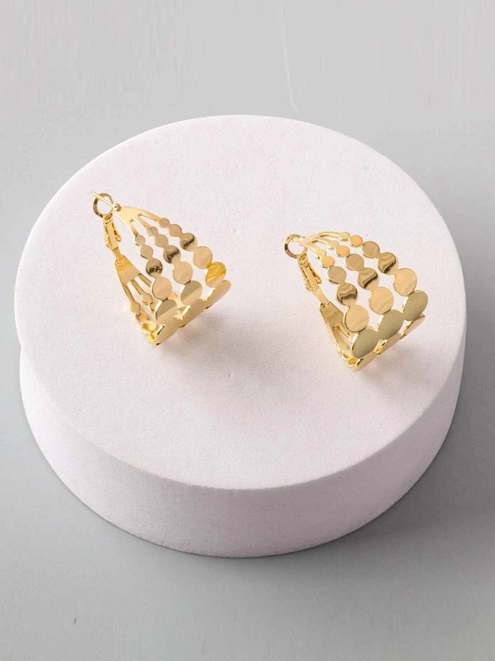 FASHION GOLD & SILVER STAINLESS STEEL EARRINGS
