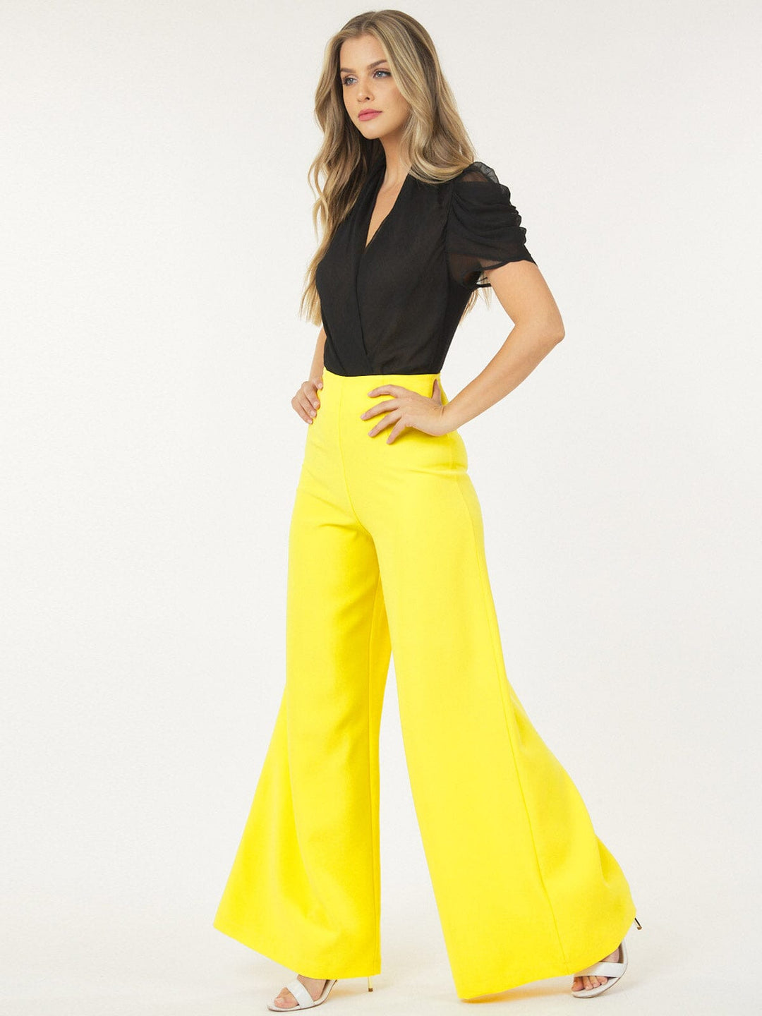 WOMEN'S ZIP UP WIDE LEG PALAZZO PANTS