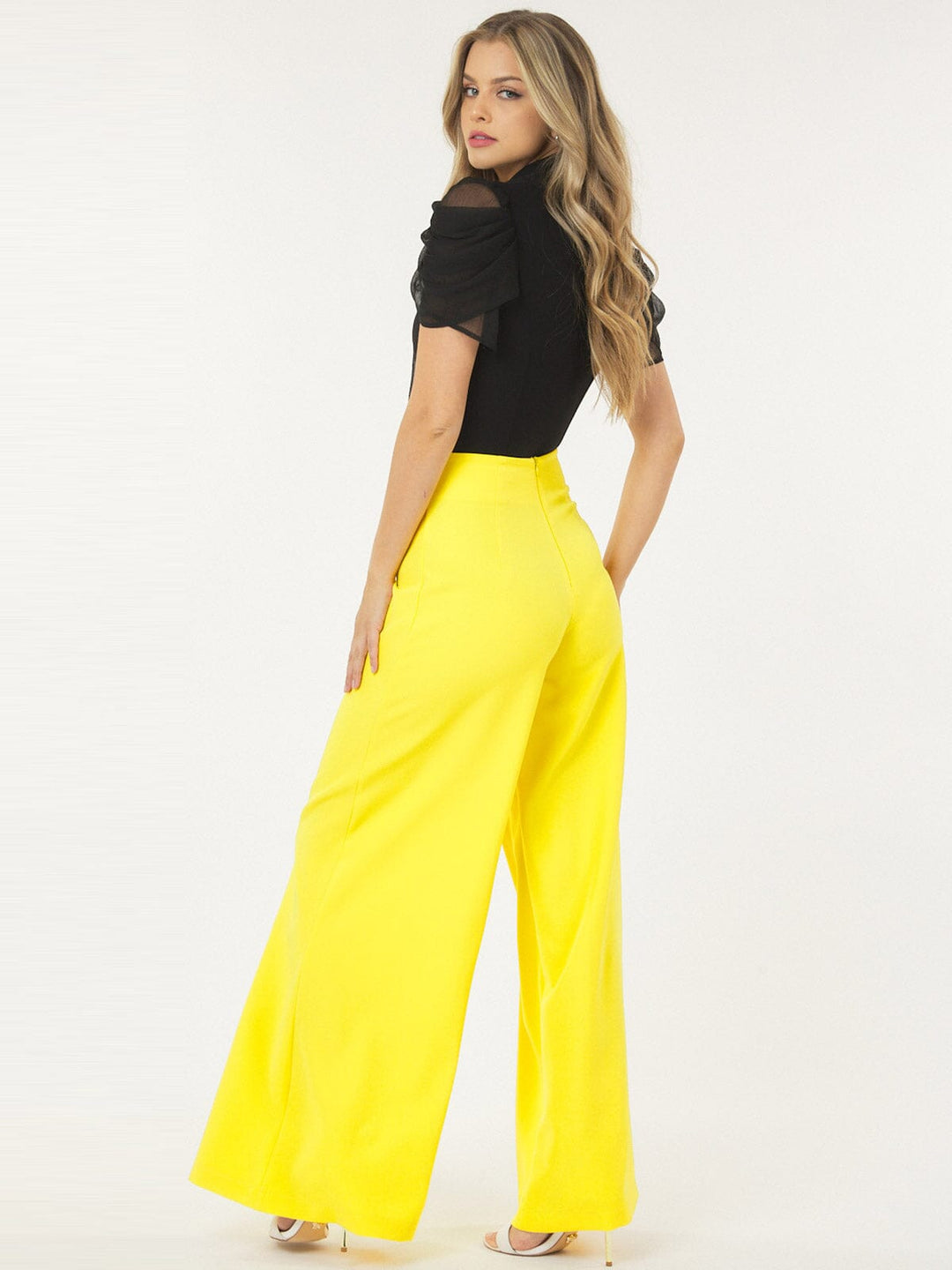 WOMEN'S ZIP UP WIDE LEG PALAZZO PANTS