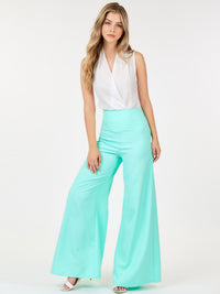 WOMEN'S ZIP UP WIDE LEG PALAZZO PANTS