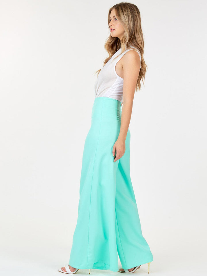 WOMEN'S ZIP UP WIDE LEG PALAZZO PANTS