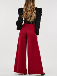 WOMEN'S ZIP UP WIDE LEG PALAZZO PANTS