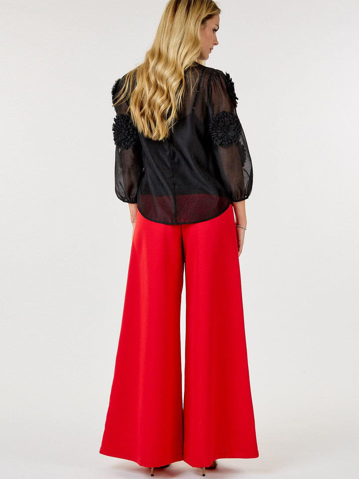 WOMEN'S ZIP UP WIDE LEG PALAZZO PANTS