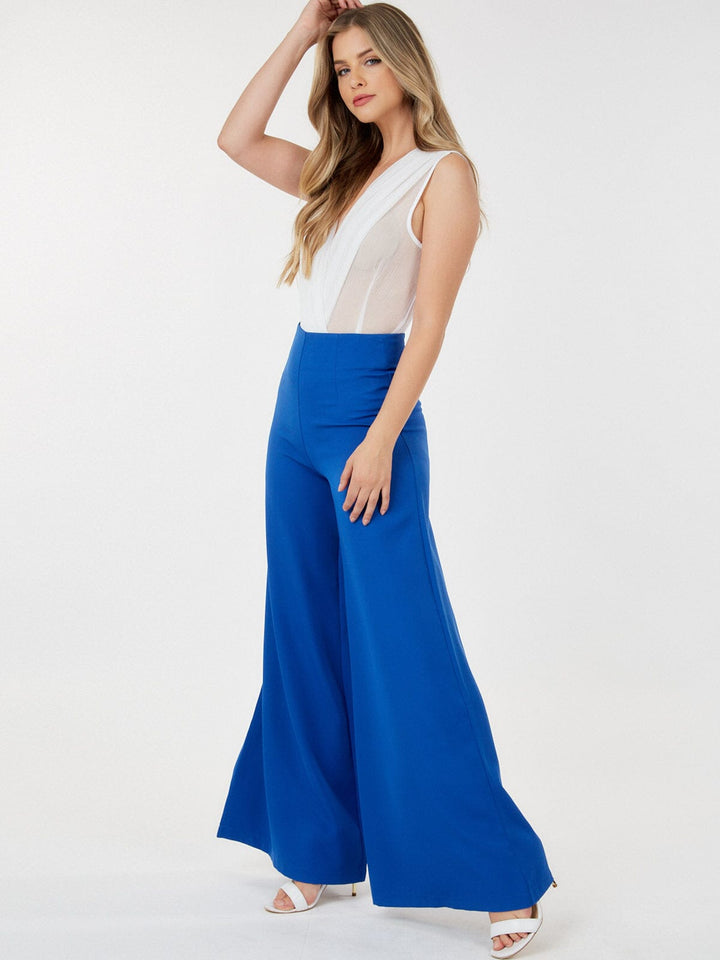 WOMEN'S ZIP UP WIDE LEG PALAZZO PANTS