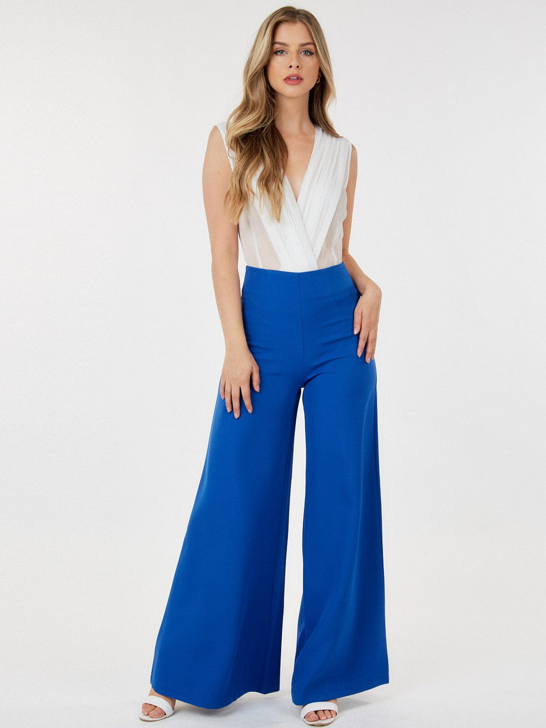 WOMEN'S ZIP UP WIDE LEG PALAZZO PANTS
