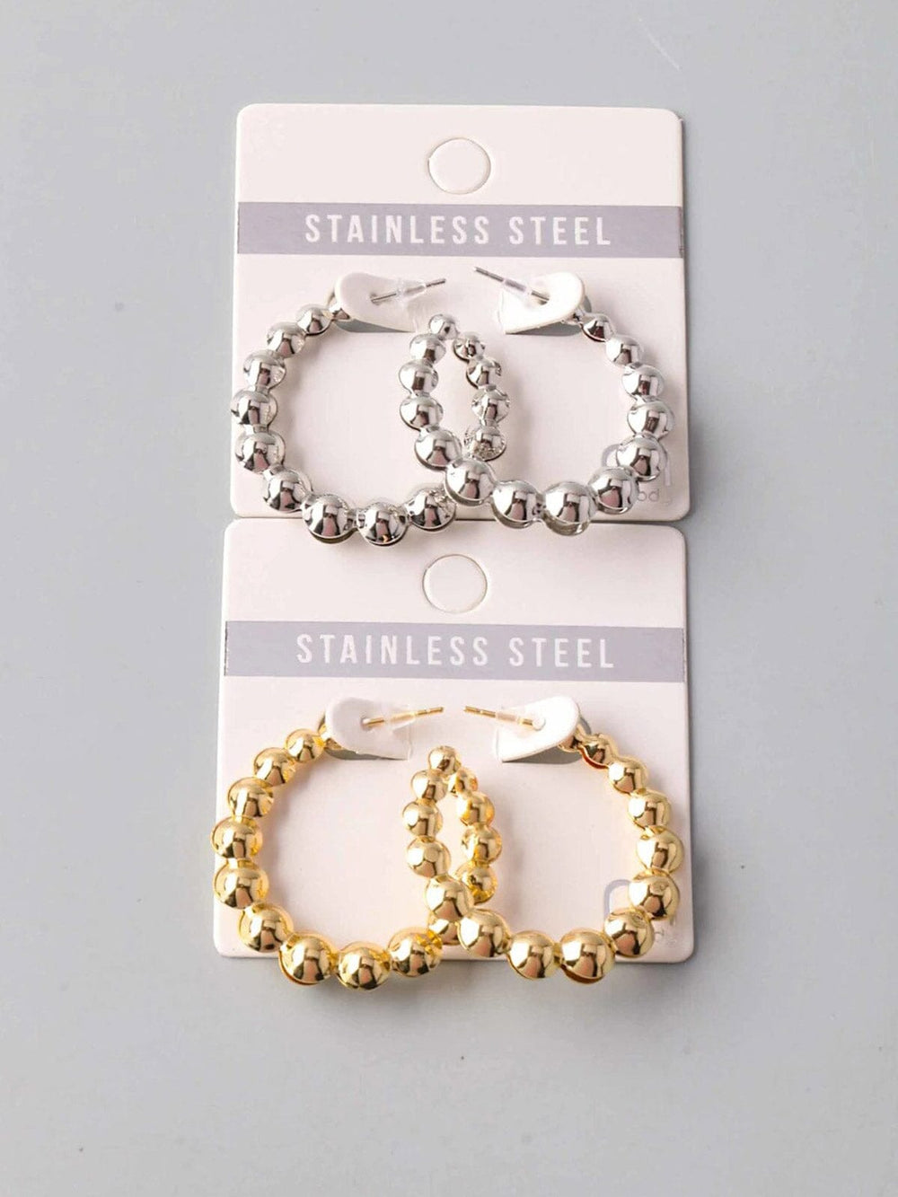FASHION GOLD & SILVER STAINLESS STEEL EARRINGS