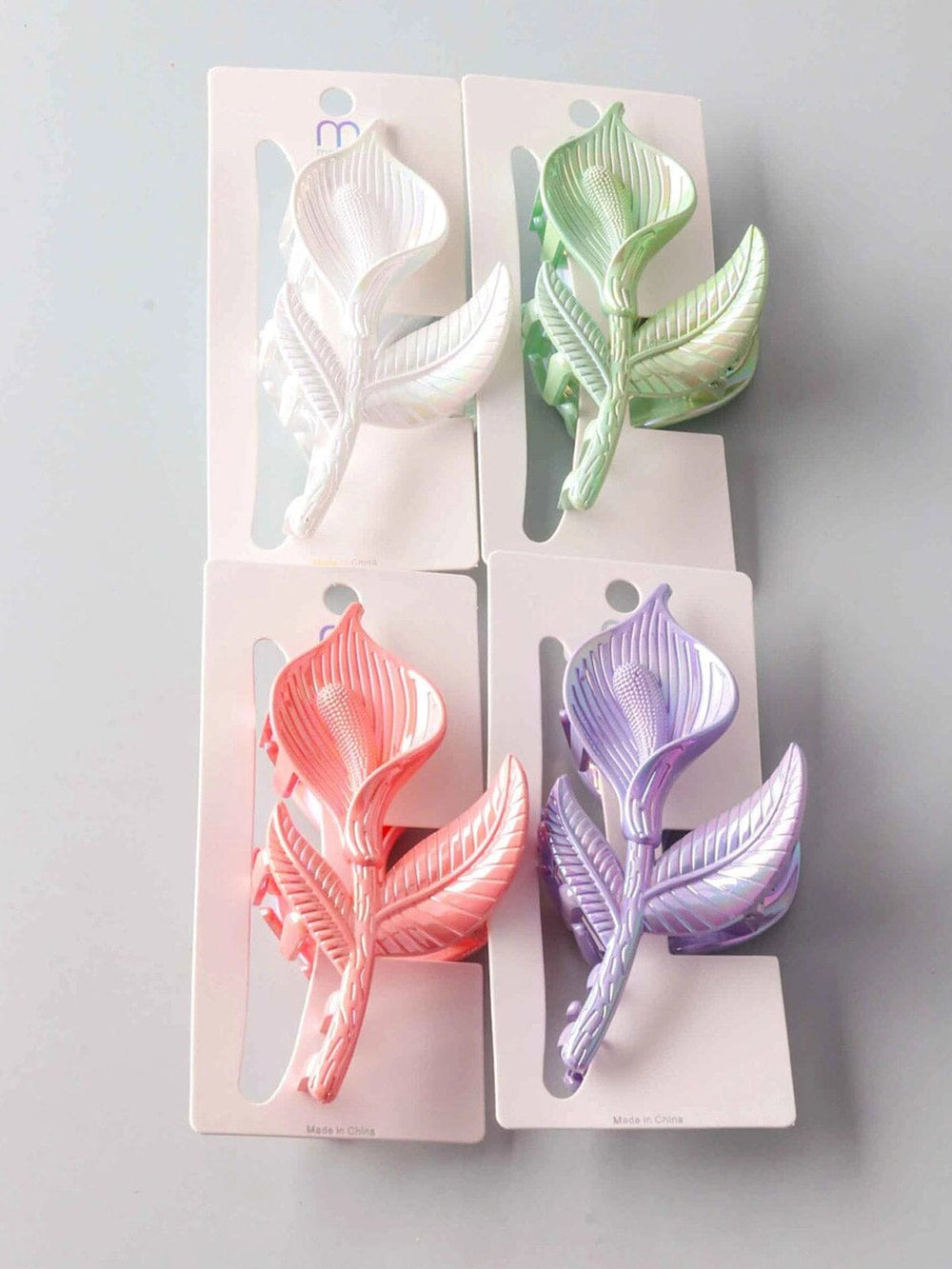 FASHION ASSORTED COLORS FLOWER HAIR CLAW CLIPS