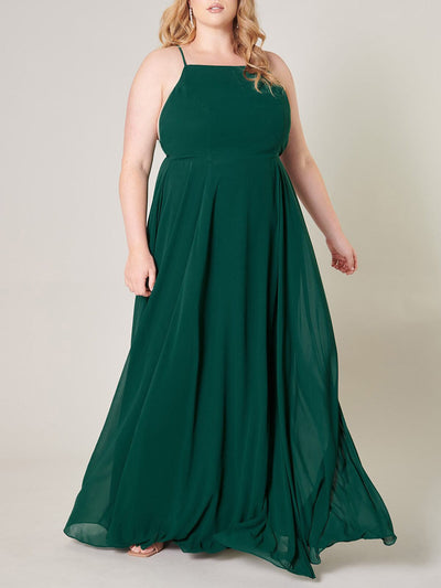 PLUS SIZE SLEEVELESS OPEN BACK MAXI DRESS