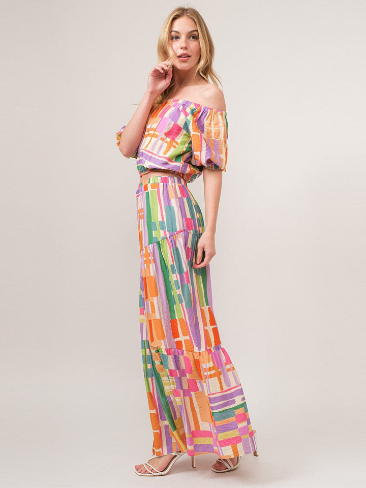 WOMEN'S SHORT SLEEVE MULTI COLOR BLOUSE