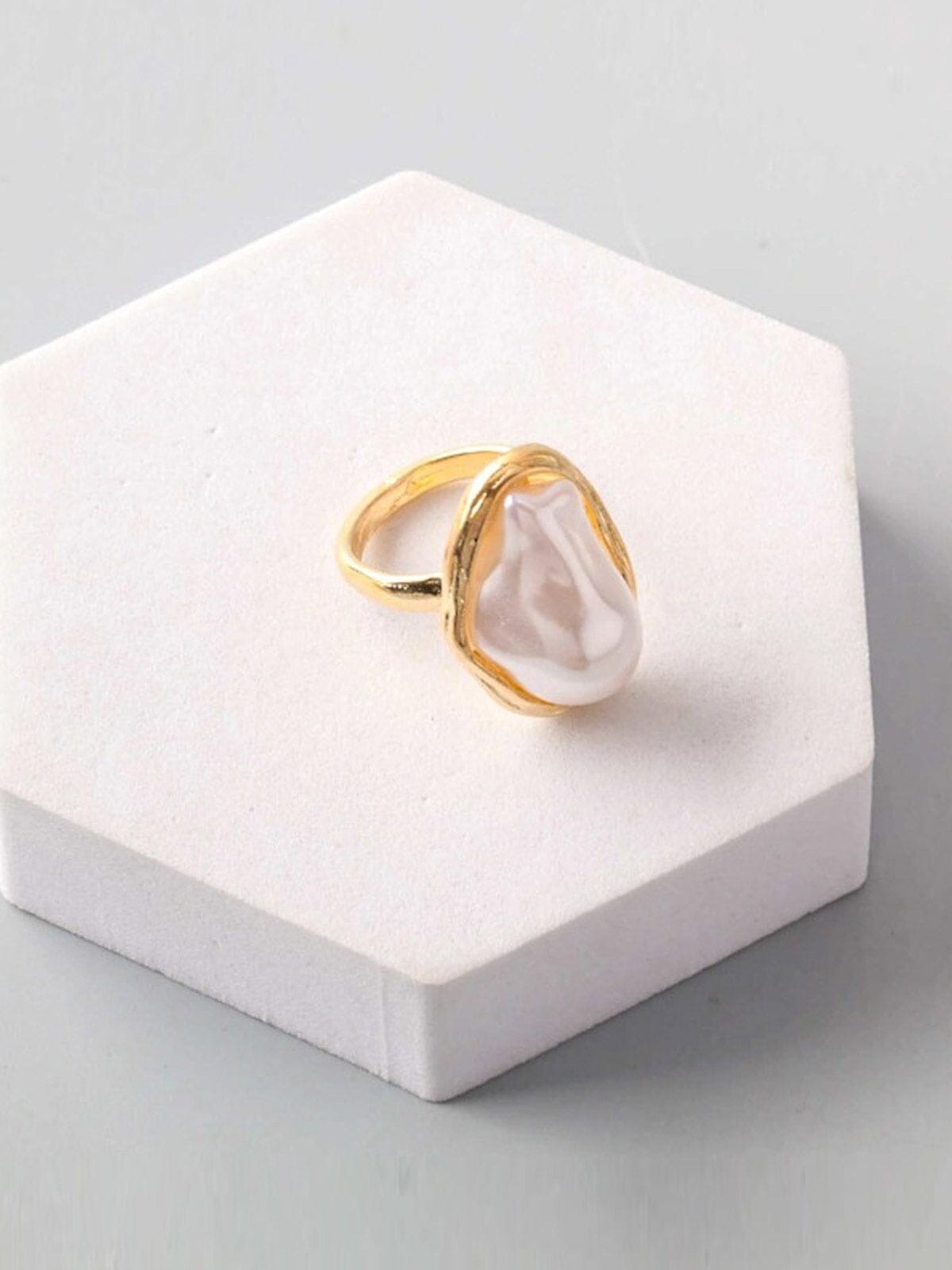 FASHION GOLD & SILVER MARBLE STONE RINGS
