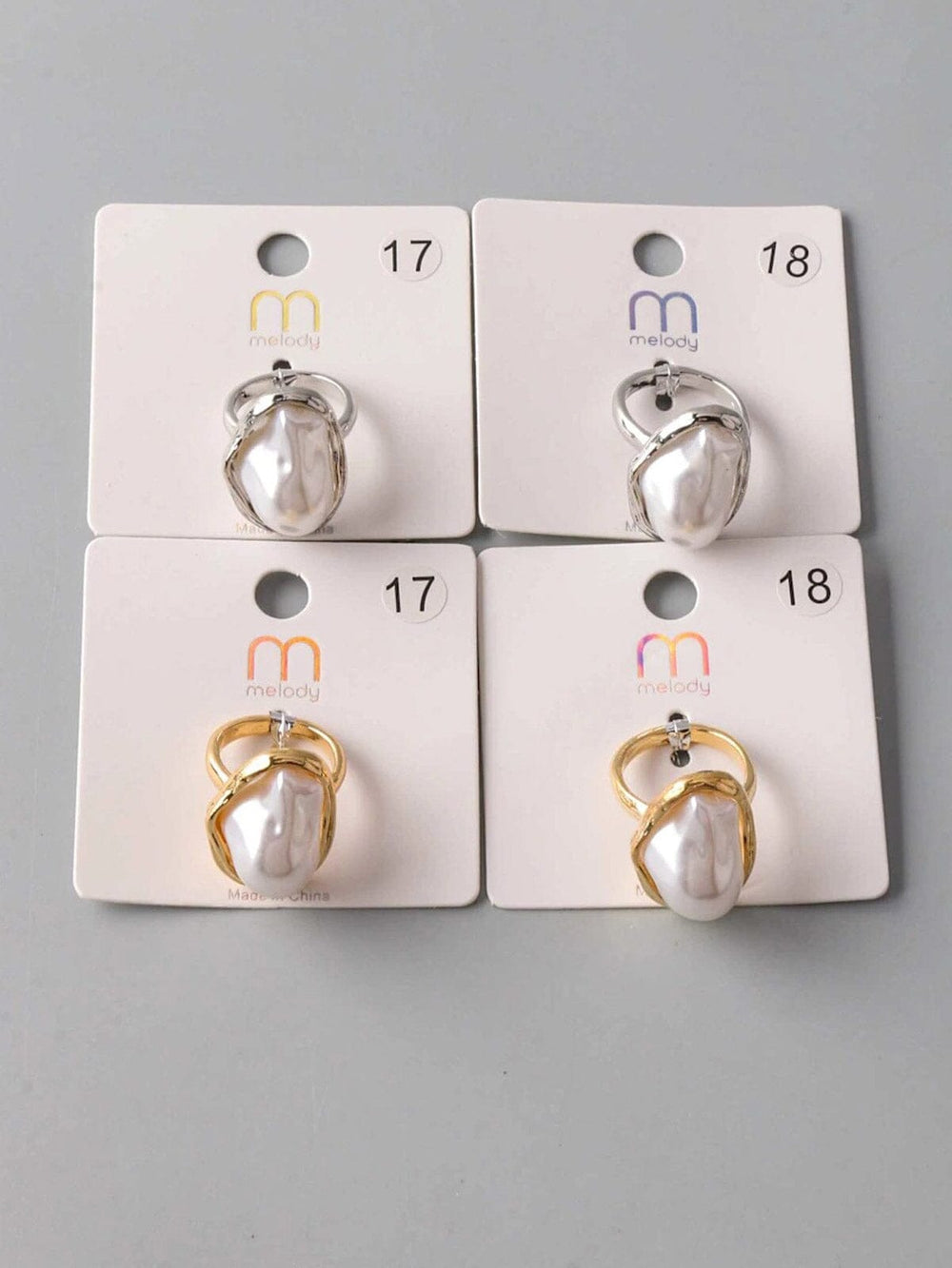 FASHION GOLD & SILVER MARBLE STONE RINGS