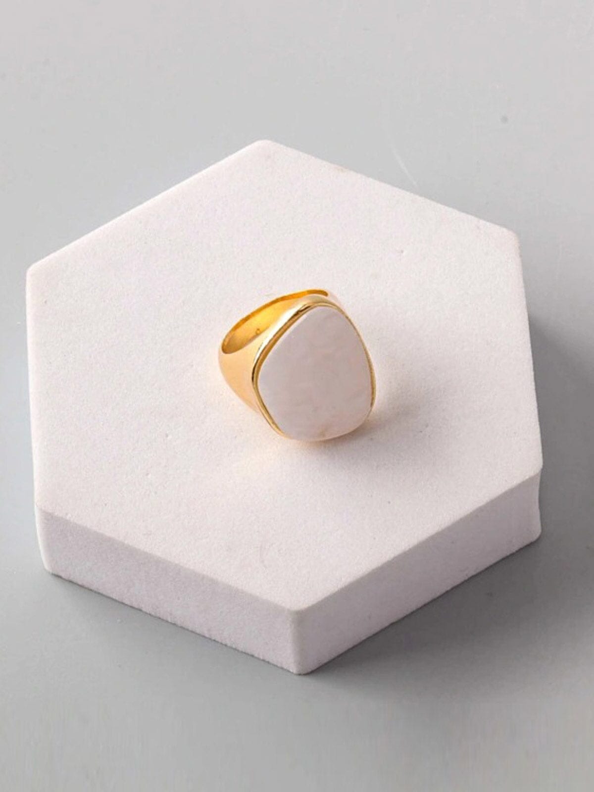 FASHION GOLD & SILVER MARBLE STONE RINGS