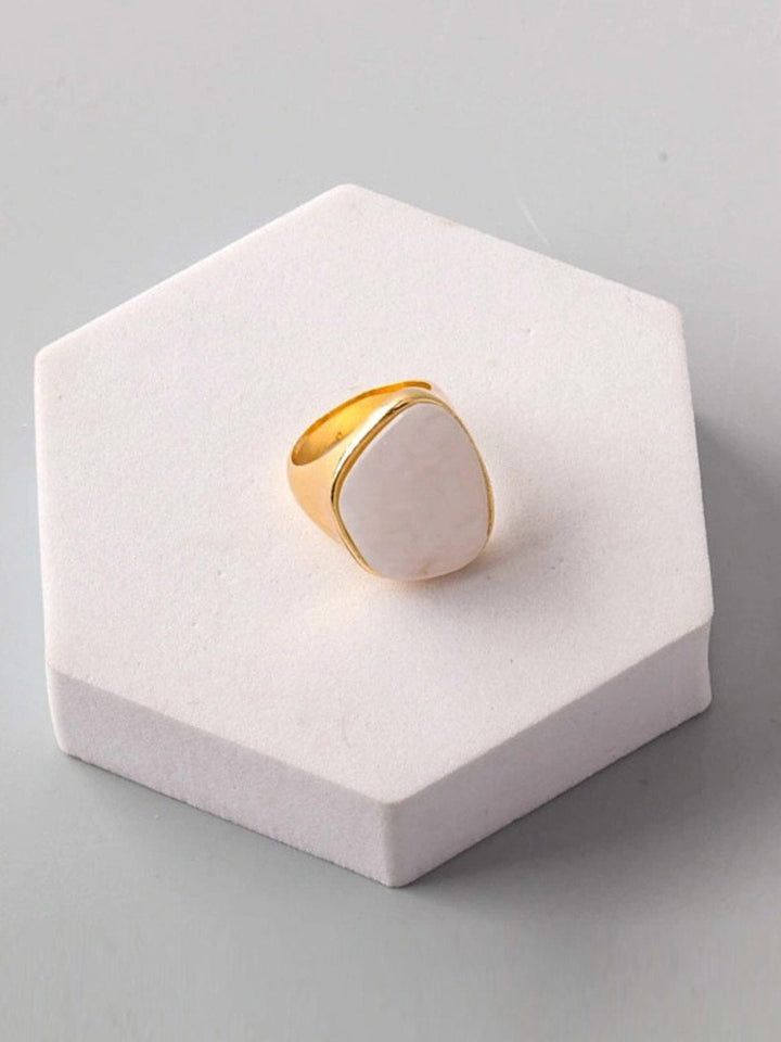 FASHION GOLD & SILVER MARBLE STONE RINGS