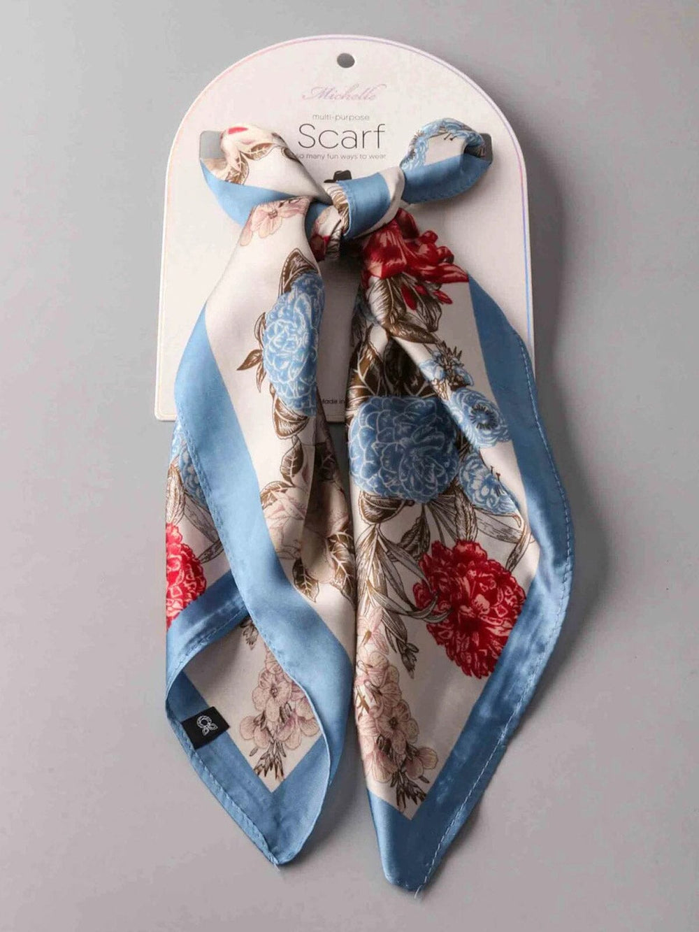 FASHION MULTIPLE PURPOSE COLORBLOCK FLORAL SCARF