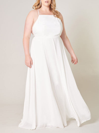 PLUS SIZE SLEEVELESS OPEN BACK MAXI DRESS
