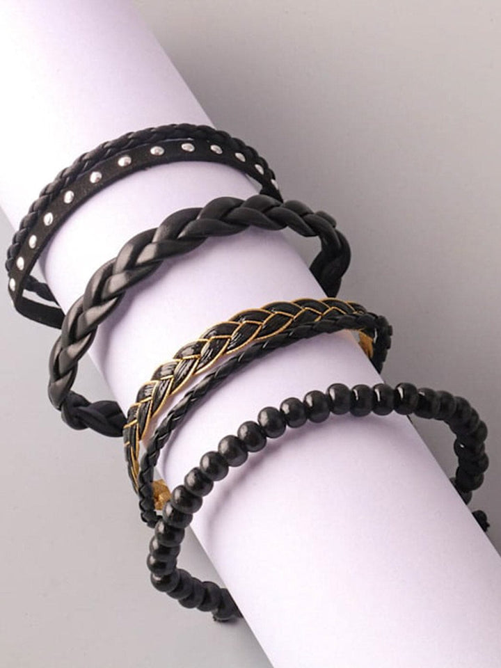 FASHION PLEATHER BLACK BRACELETS