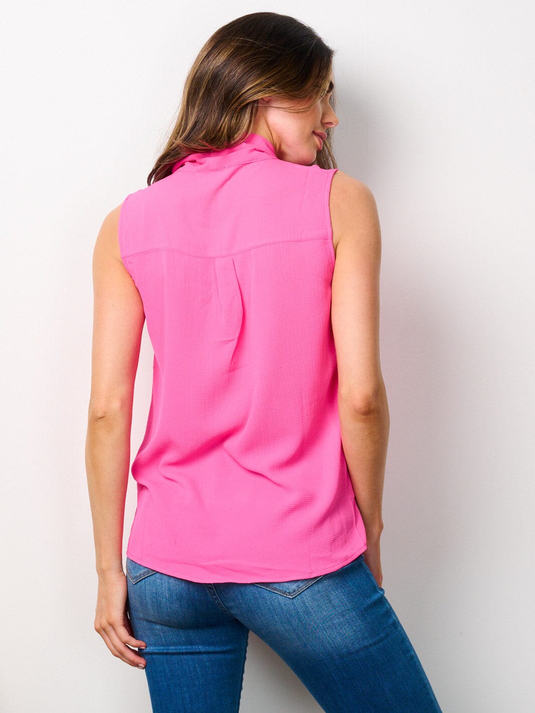 WOMEN'S SLEEVELESS NECK TIE TANK TOP