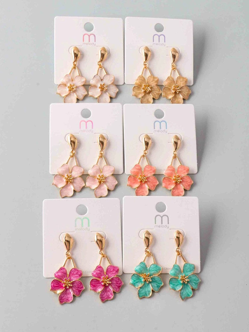 FASHION ASSORTED COLORS FLOWERS EARRINGS