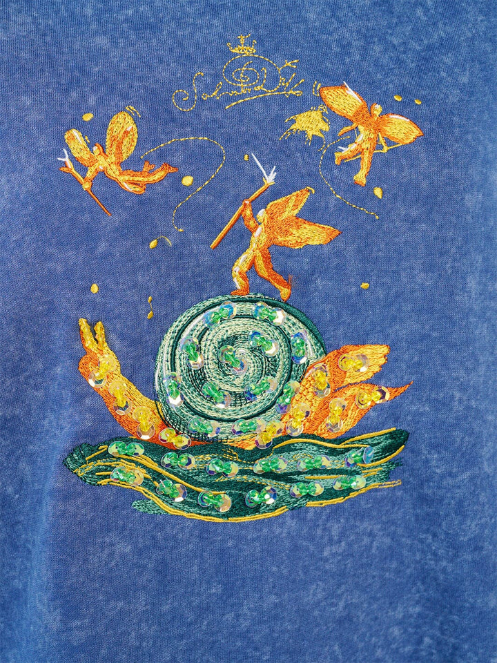 WOMEN'S LONG SLEEVE GRAPHIC STUDS PULLOVER SWEATER