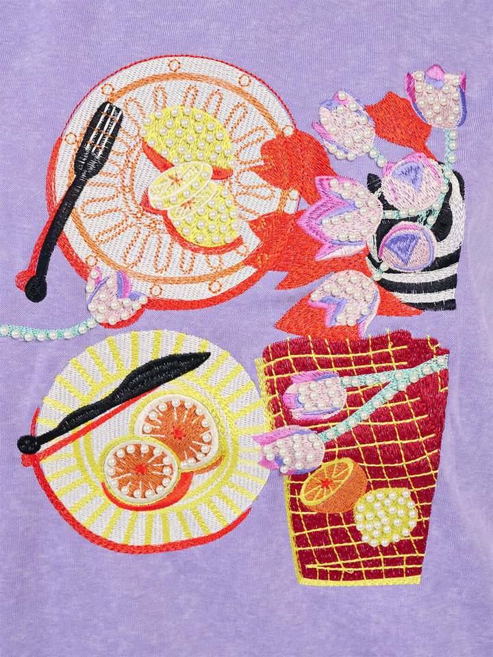 WOMEN'S LONG SLEEVE GRAPHIC PEARL PULLOVER SWEATER