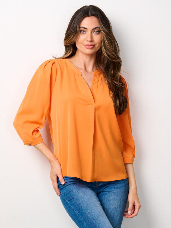 WOMEN'S 3/4 SLEEVES V-NECK BLOUSE TOP