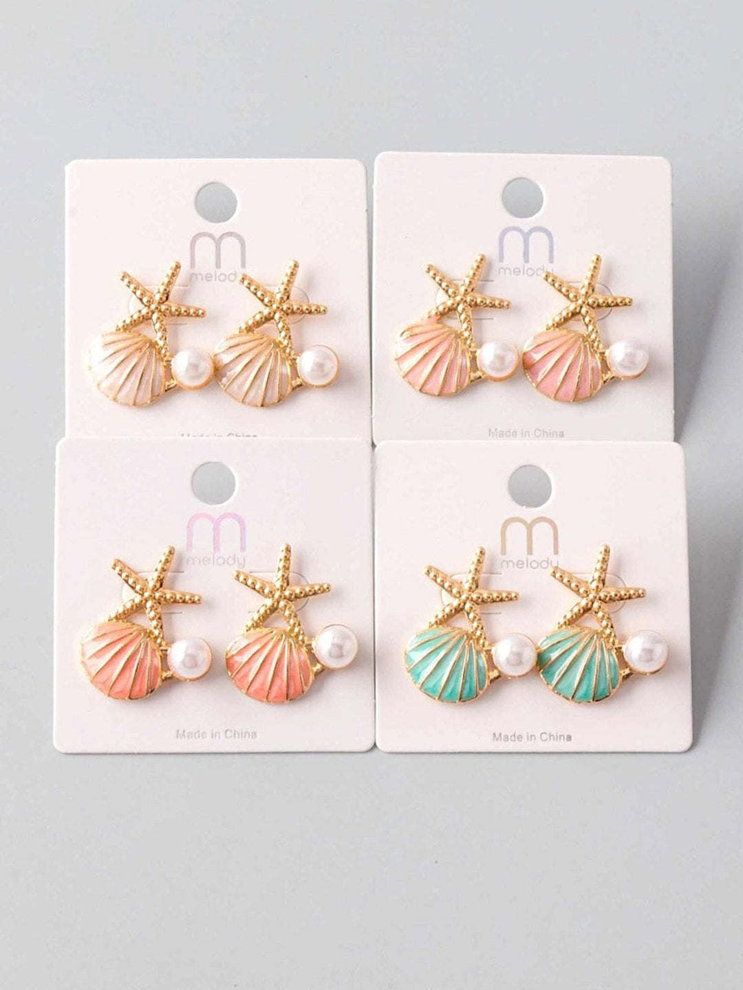 FASHION ASSORTED COLORS SEA LIFE EARRINGS