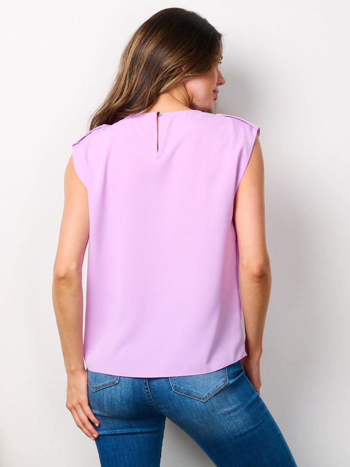 WOMEN'S SLEEVELESS SOLID TUNIC TANK TOP