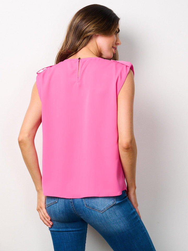 WOMEN'S SLEEVELESS SOLID TUNIC TANK TOP