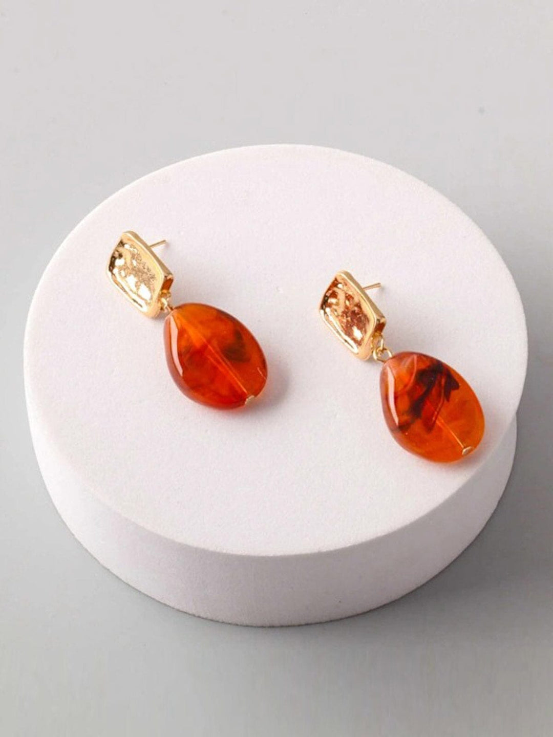 FASHION ASSORTED COLORS HANGING MARBLE EARRINGS
