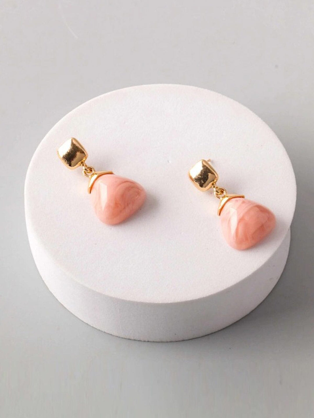 FASHION ASSORTED COLORS HANGING MARBLE EARRINGS
