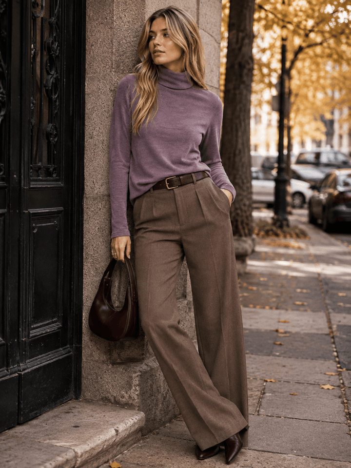 WOMEN'S LONG SLEEVE TURTLE NECK TOP