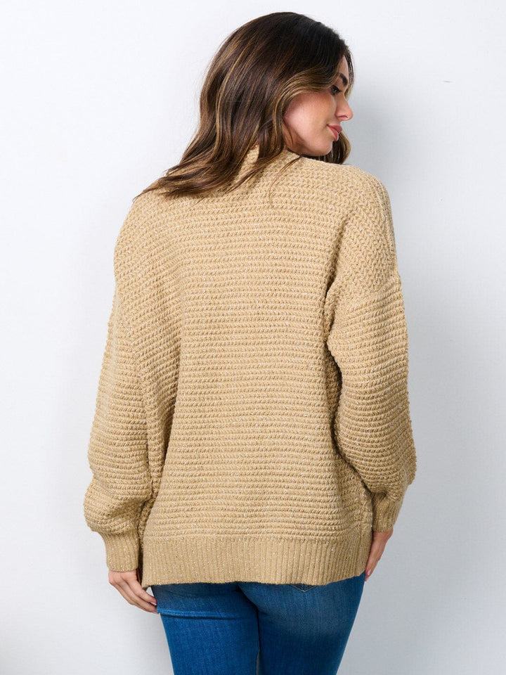 WOMEN'S LONG SLEEVE OPEN FRONT KNIT CARDIGAN