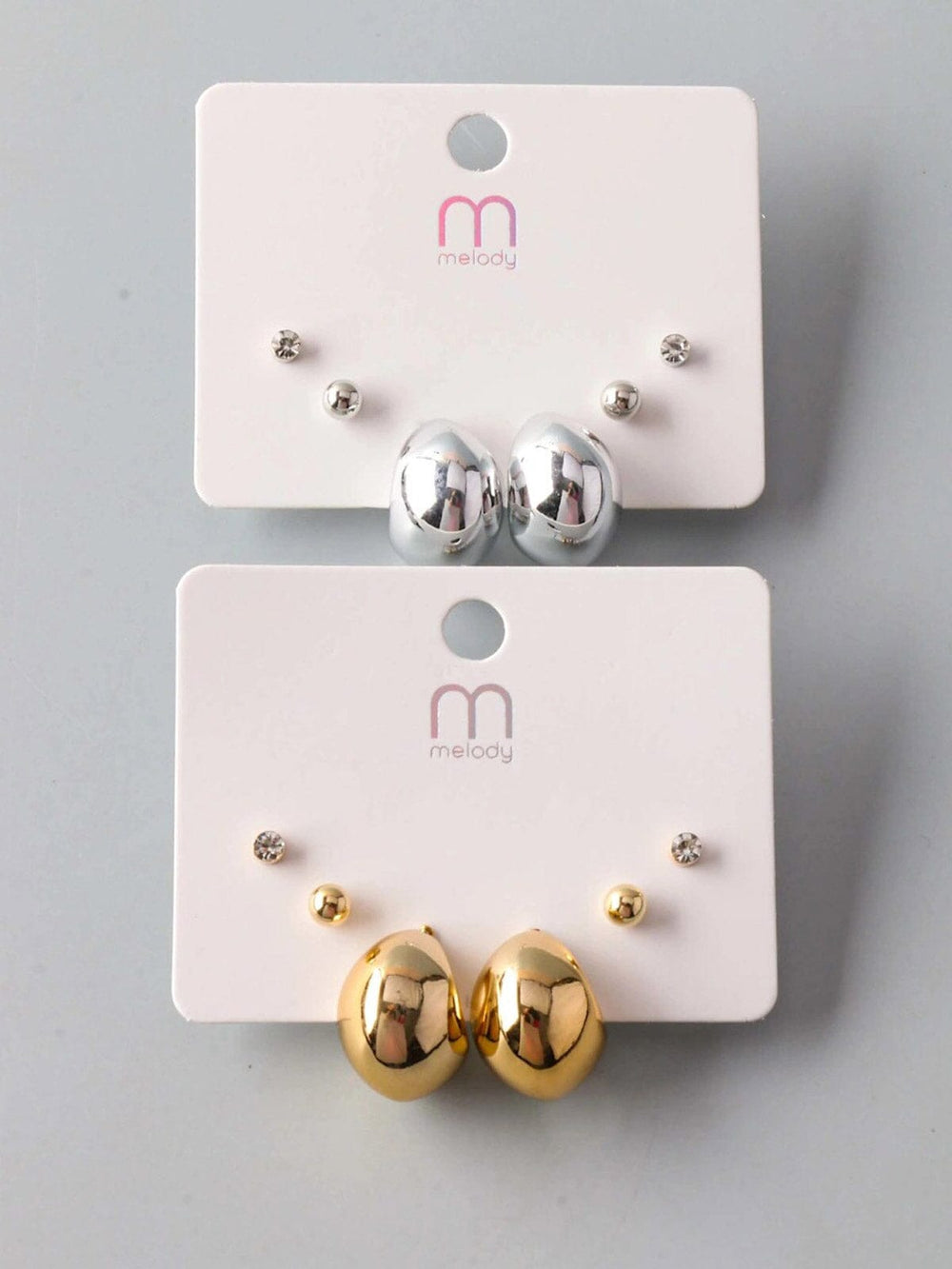 FASHION GOLD & SILVER 3PC. SET EARRINGS