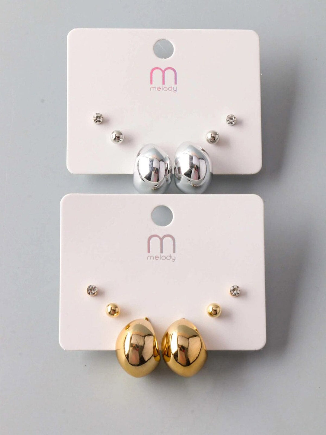 FASHION GOLD & SILVER 3PC. SET EARRINGS