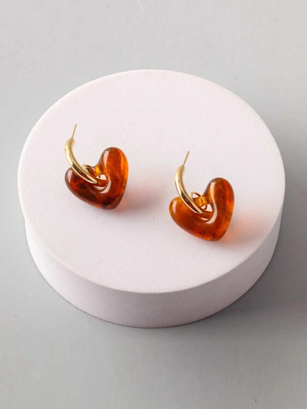 FASHION ASSORTED COLORS HEART EARRINGS