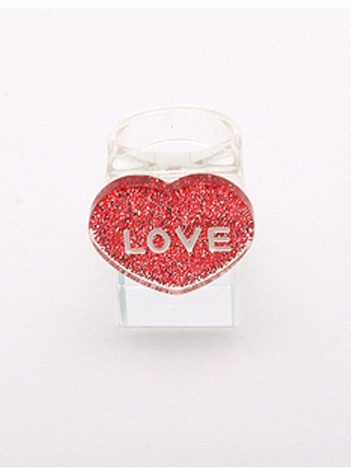 WOMEN'S RED & PINK LOVE HEART RINGS