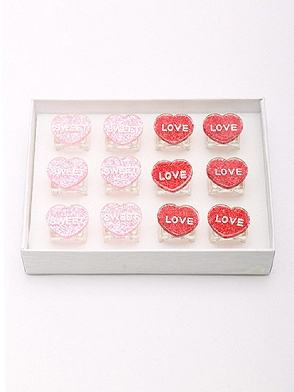 WOMEN'S RED & PINK LOVE HEART RINGS