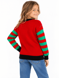 KIDS LONG SLEEVE CHRISTMAS GRAPHIC PULLOVER SWEATER