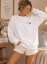 WOMEN'S LONG SLEEVE MADE FOR MOMENTS GRAPHIC PULLOVER SWEATER